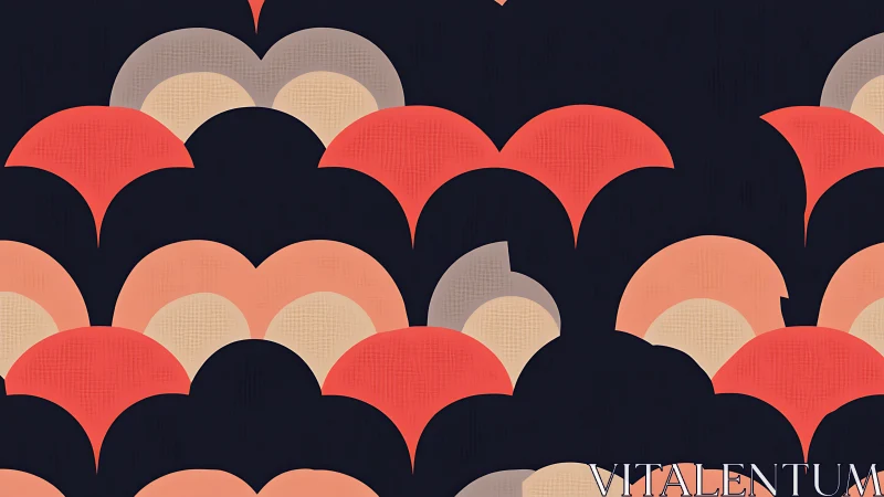 Layered semicircle geometric pattern on dark background.