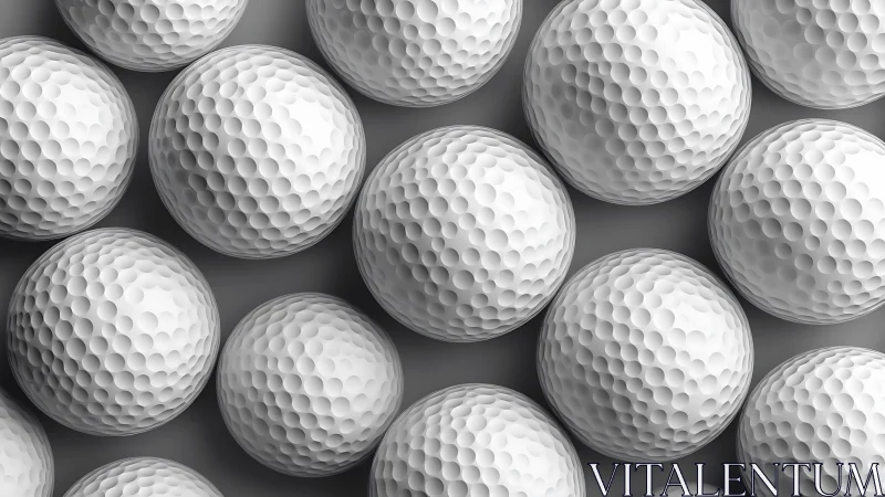 Repetitive golf ball array under soft directional lighting.
