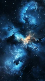 Glowing cosmic clouds drift gently through a star filled sky