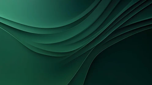 Elegant green abstract waves in modern layered digital art style.