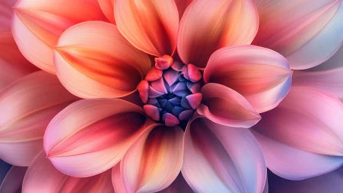 Velvet Bloom in Gradient Ecstasy. Luminous petals cascade through coral to periwinkle.