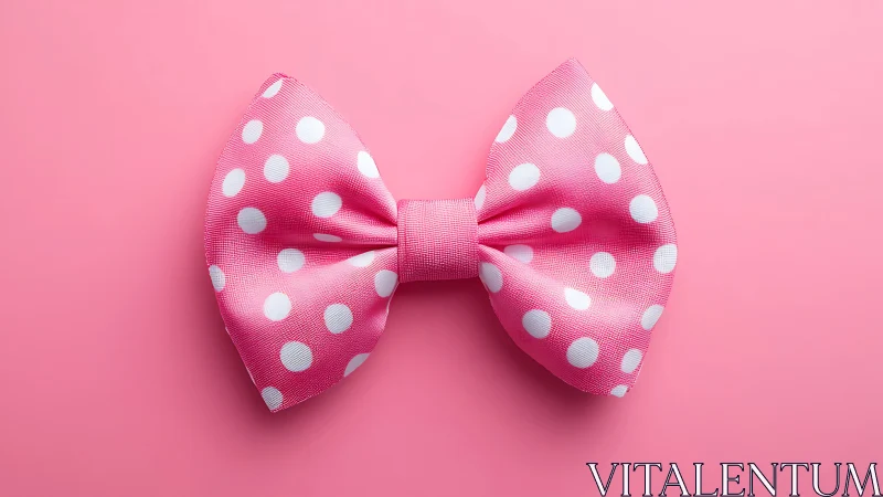 High key studio shot of pink polka dot grosgrain bow tie