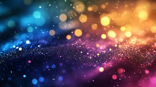Nebula of glittering bokeh drifting through prismatic night.