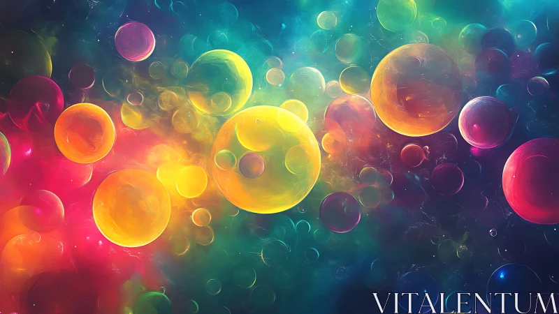 Nebula Bubble Carnival of Colorful Floating Worlds.