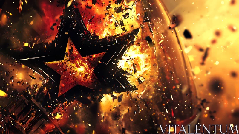 Explosive Star Burst: Dynamic Fire and Debris Impact.