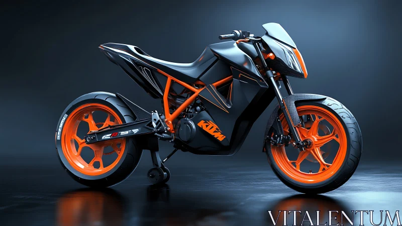 KTM-inspired streetfighter concept motorcycle in studio lighting