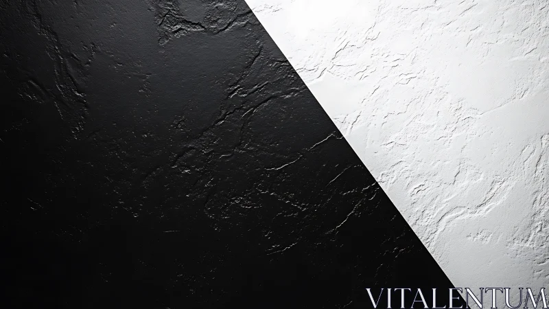 Striking diagonal black and white wall invites gentle contrast