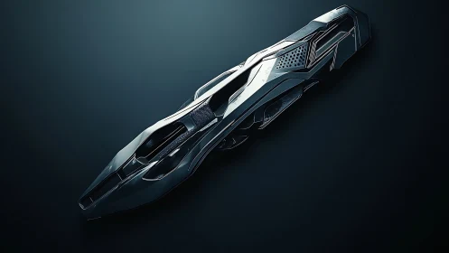 Futuristic monolithic hovercraft chassis with parametric vents