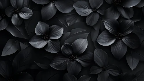 Midnight Blossoms in Monochrome.