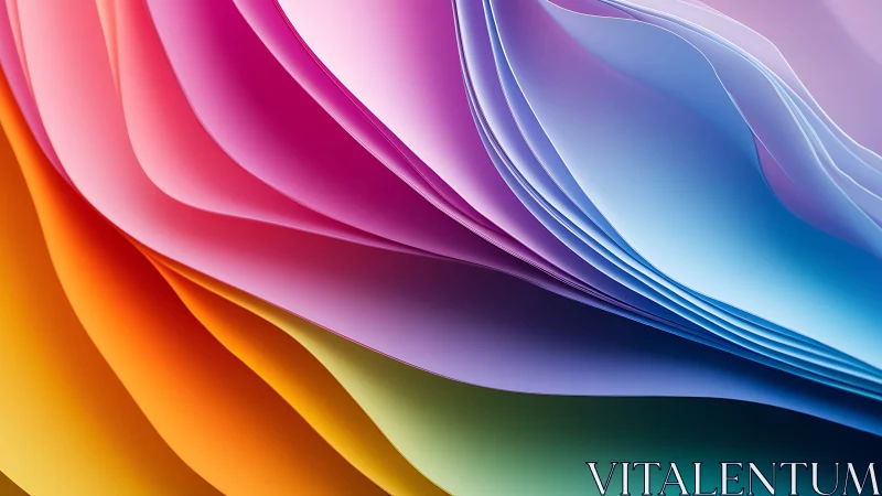 Gentle waves of colorful paper creating a calm rainbow glow.