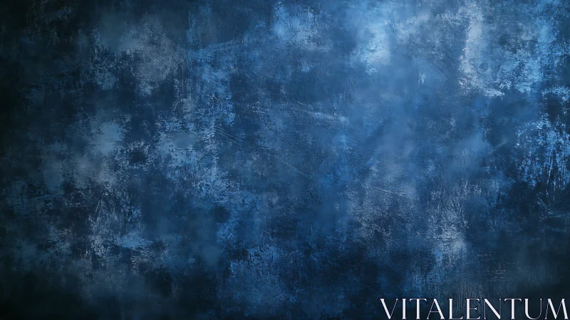 Midnight pigments drift like quiet storms across blue stone