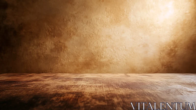 Textured wooden tabletop under warm defocused studio lighting.