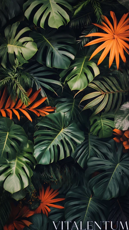 Lush tropical foliage study with saturated botanical contrast.