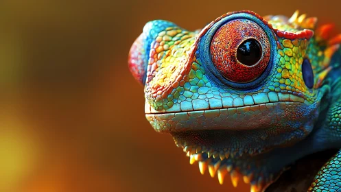 Chromatic reptile macro reveals intricate iridescent scale topology