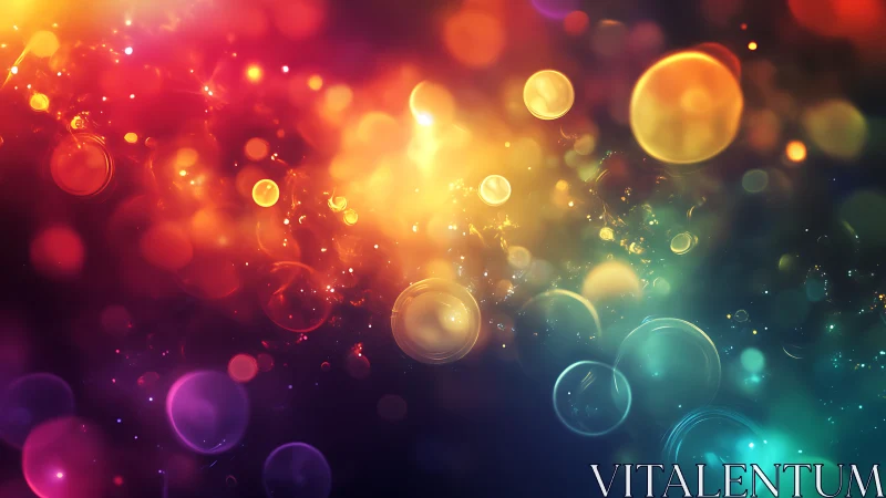 Iridescent bokeh orbs drifting through prismatic lightscape.