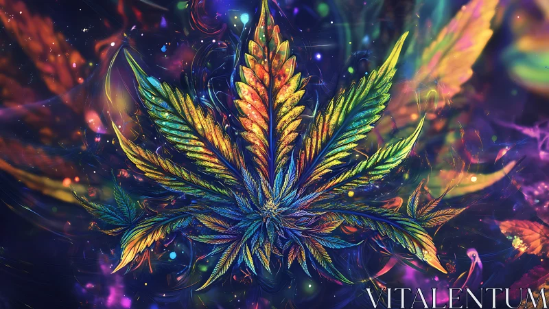 Prismatic cosmos leaf breathing neon aurora dreams.