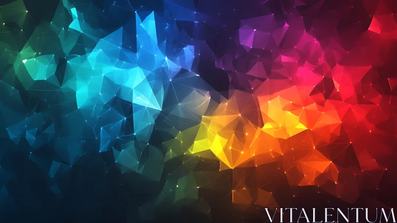 Polygonal spectrum network with luminous gradient shards.