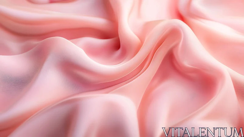 Ethereal Pink Silk Fabric Waves: Fluid Abstract Drapery Study.
