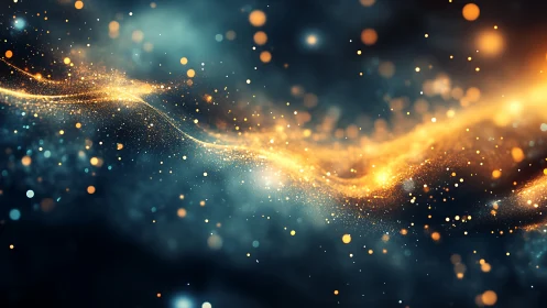 Starlit Ember River Winding Through Midnight Nebulascape.