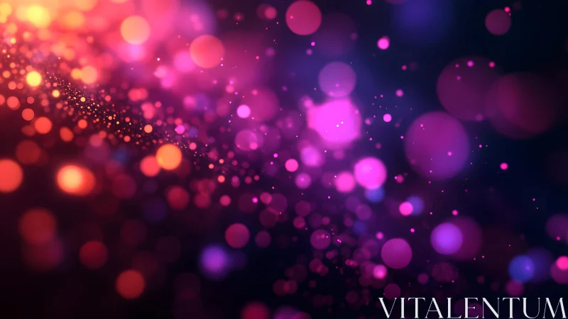 Vibrant Abstract Bokeh Lights in Pink and Purple Digital Art.