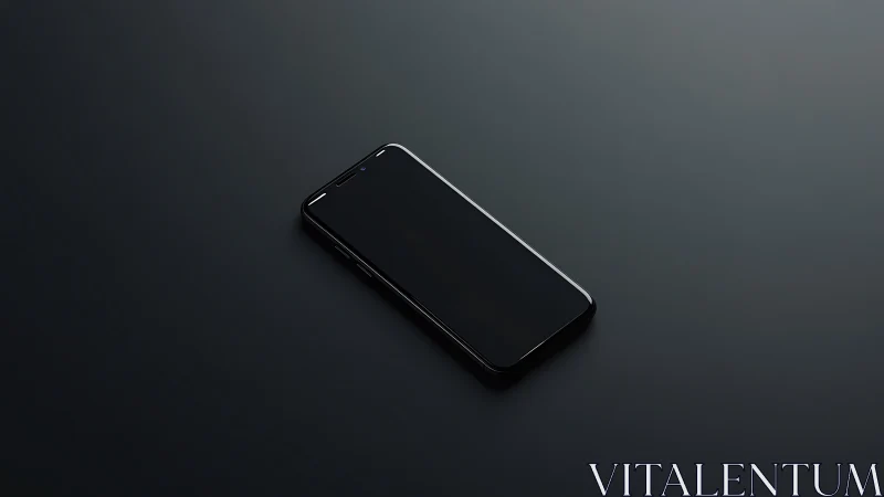 Modern Smartphone Resting Against Minimalist Charcoal Background.