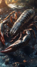 Armored scorpion rendered in cinematic macro 3D realism