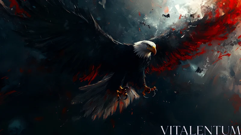 Majestic Bald Eagle in Dramatic Digital Art with Vivid Colors.