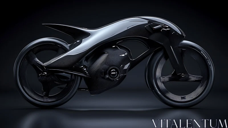 Sleek futuristic motorcycle gliding through midnight dreams.