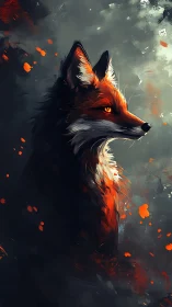 Vivid fox profile rendered in expressive digital brushwork.