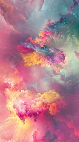 Volumetric pastel nebula with turbulent fractal cloud gradients