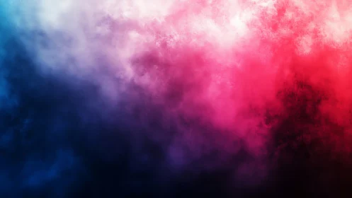 Vibrant gradient nebula cloud merges deep blue and magenta
