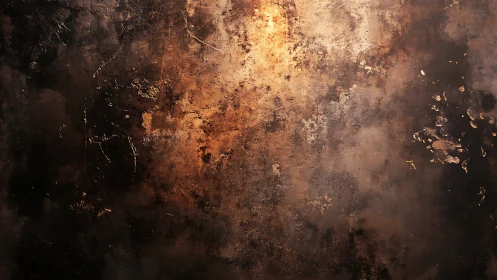 Rustic textured wall glows with warm, weathered patina.