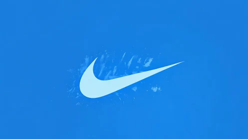 Sky-bright swoosh streak cutting through pure cobalt calm.