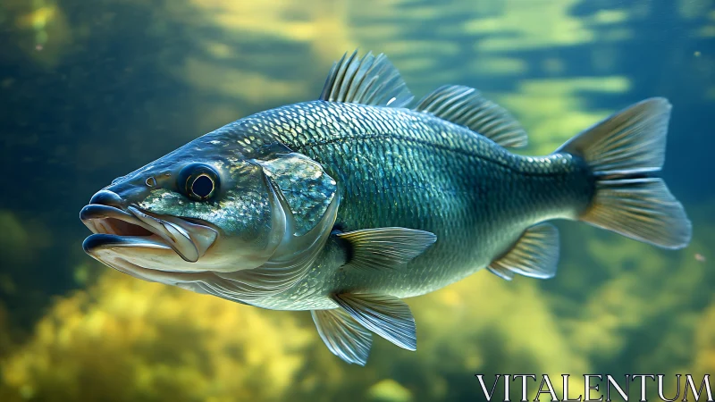 Graceful freshwater fish gliding through sunlit water.