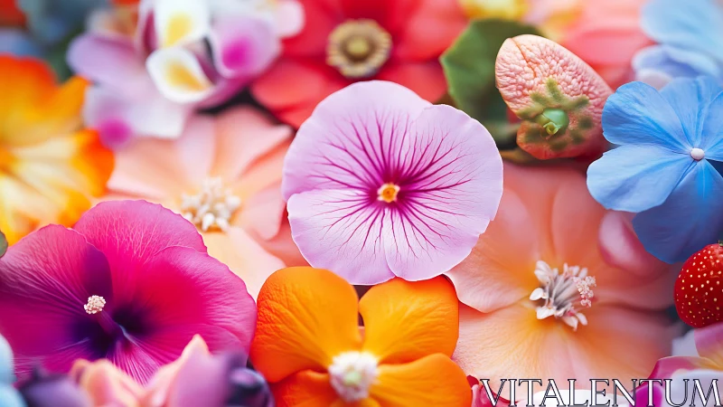 Velvet Petals Symphony: A Chromatic Garden Bursting with Botanical Ecstasy.