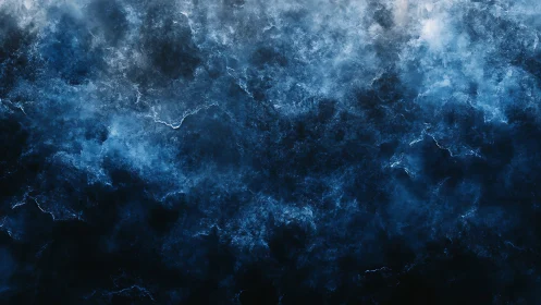 Dark blue abstract stormy cloud and smoke background.