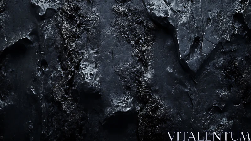 Dark rough rock surface with irregular textured details.