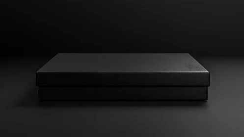 Sleek Black Presentation Box Resting on Dark Surface