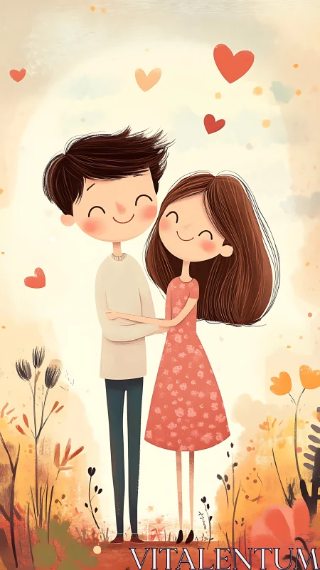 Two Hearts Beat as One: Love's Gentle Embrace Blooms