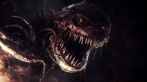 Nightmarish deep-sea creature lunges forward with razor teeth