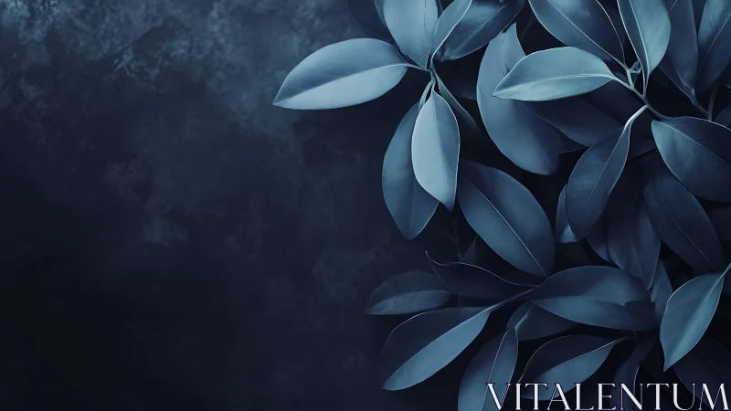 Moody monochrome foliage against textured dark background.