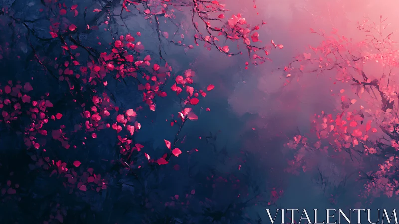 Glowing Blossoms in Twilight Mist