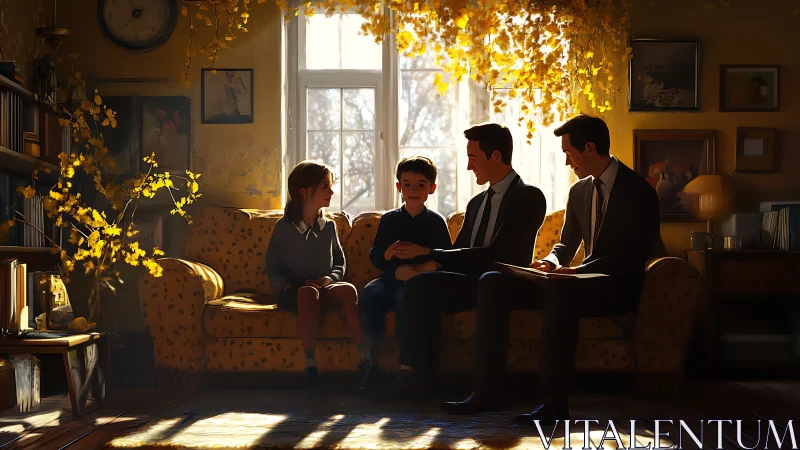 Warm counseling session gently supports a hopeful family