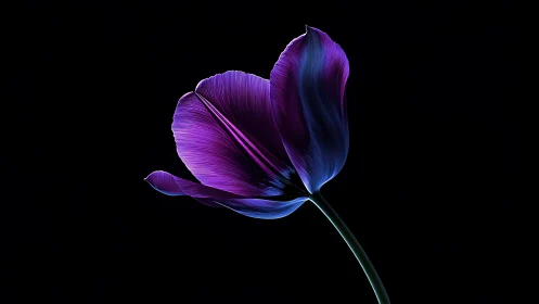 Twilight Tulip Dances in Neon Gradients