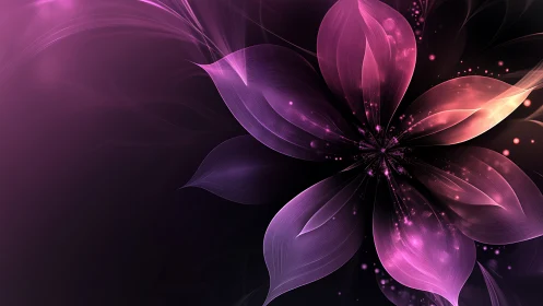Luminous violet petals swirling in a softly glowing dream.