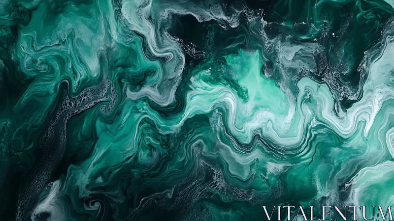 Emerald currents drifting through swirling marble dreams.