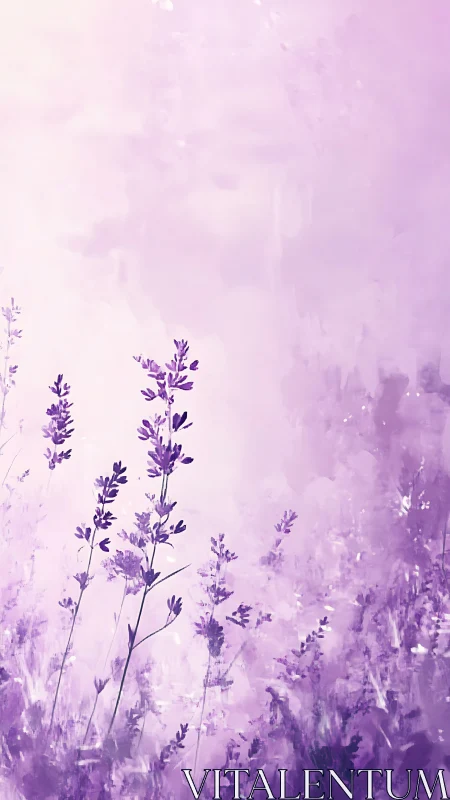 Purple Lavender Field Gradient Study. Soft Focus Botanical Composition.