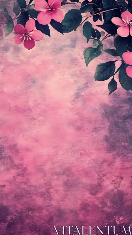 Pink Blooms Drift Through Misty Dreams.