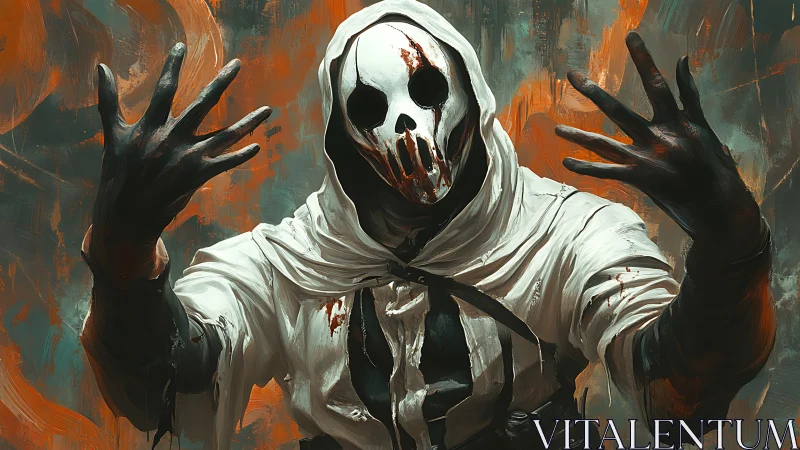 Spectral hooded revenant with skull mask in dynamic reach.