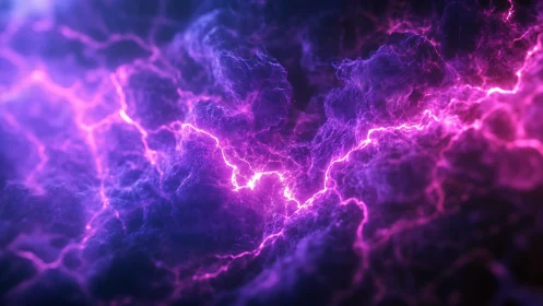 Electric violet energy clouds with glowing lightning arcs.